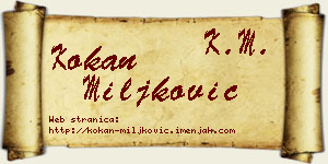 Kokan Miljković vizit kartica